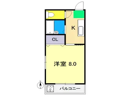 カミムラハイツ(1K/3階)の間取り写真