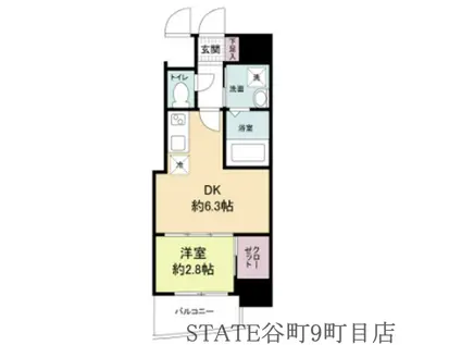 セレニテ夕陽丘EST(1DK/15階)の間取り写真