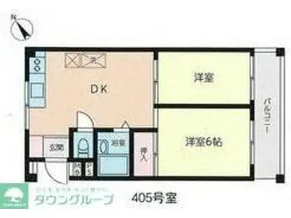 栄町中央ビル(2LDK/4階)の間取り写真