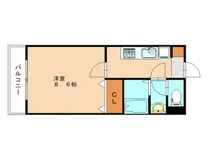 エステート和光(1K/2階)の間取り写真