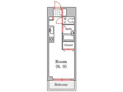 WILLDO九条(1K/2階)の間取り写真