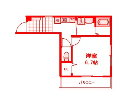 クレストヒル(1K/1階)の間取り写真