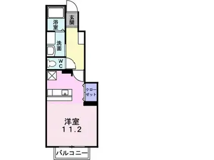 バレーフィールドII(ワンルーム/1階)の間取り写真