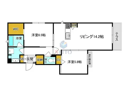 ことぶき(2LDK/2階)の間取り写真