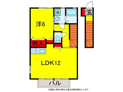 TETTI VERDI 1・2(1LDK/2階)の間取り写真