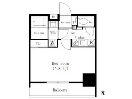 パークキューブ新板橋(1K/8階)の間取り写真