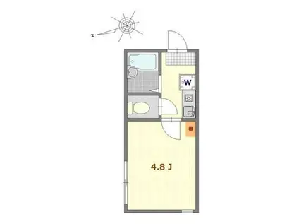 セシリア熊野前(1K/2階)の間取り写真