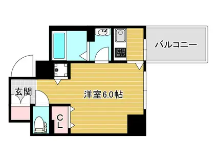 プレサンス難波南アーバニッシュ(1K/2階)の間取り写真