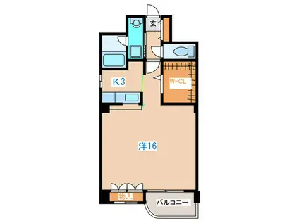 ル・クラシック22(1K/3階)の間取り写真