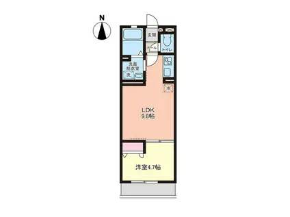 エクラ萩野町(1LDK/2階)の間取り写真