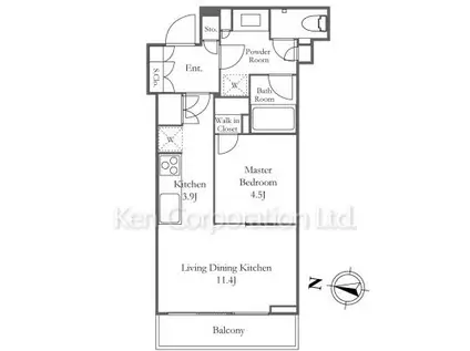 パークコート渋谷 ザ タワー(1LDK/13階)の間取り写真