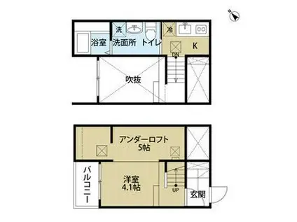 オー・ルージュ(ワンルーム/2階)の間取り写真