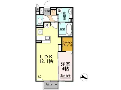 セレーナ(1LDK/1階)の間取り写真