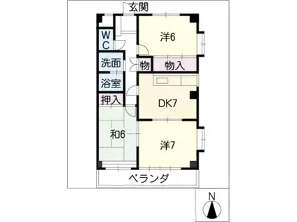 アサノハイツ(3DK/2階)の間取り写真