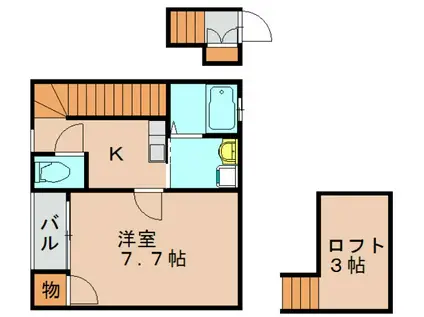 ラピス貝塚(1K/2階)の間取り写真