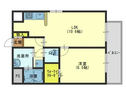ELFER天王寺(1LDK/2階)の間取り写真