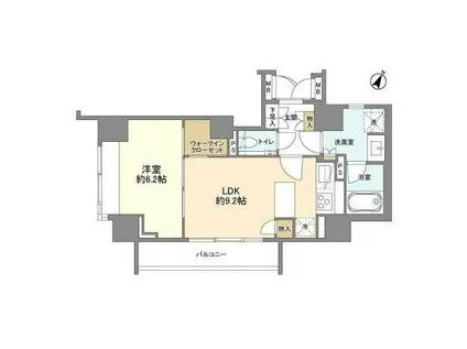 CONOE一番町(1LDK/2階)の間取り写真