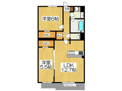 PLUM OWL II(2LDK/5階)の間取り写真