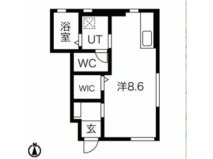 グランリーオ・オスト(1K/1階)の間取り写真