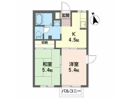 サンテミリオンA(2K/2階)の間取り写真