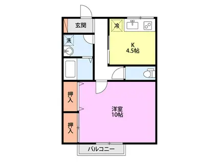 グランドール(1DK/1階)の間取り写真