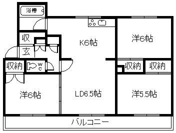 ヴィラナリー旭川II503号棟(3LDK/5階)の間取り写真