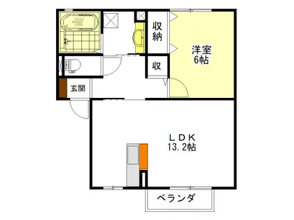 グランアーク(1LDK/2階)の間取り写真