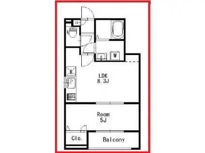 ラ ポーズ北千住(1LDK/2階)の間取り写真