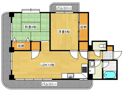 ハイツ光が丘(2LDK/3階)の間取り写真