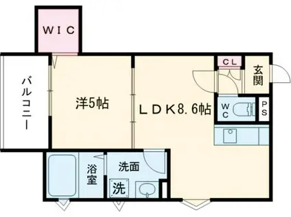 フォレストクリエオーレ上島弐番館(1LDK/2階)の間取り写真