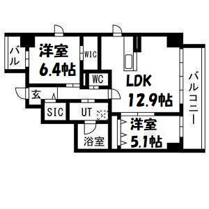 ポルタニグラ大須観音(2LDK/5階)の間取り写真