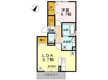 エミネンス(1LDK/3階)の間取り写真