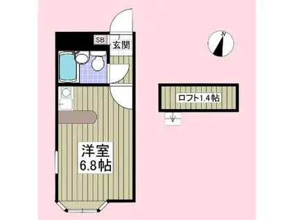 ベルピア鴻巣第7(ワンルーム/2階)の間取り写真