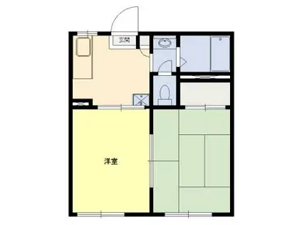 アベニューハイツ(2K/2階)の間取り写真