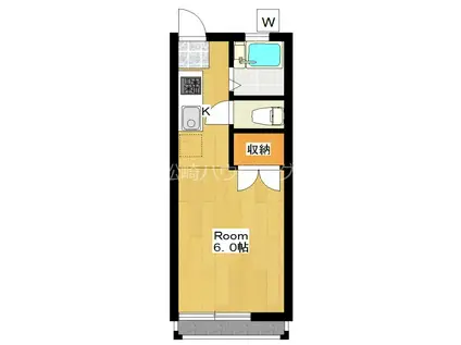 サンハイツ(1K/1階)の間取り写真