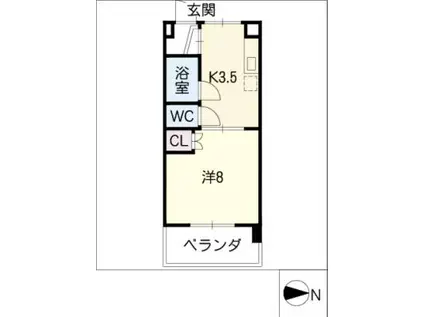 ティアイ一社(1K/3階)の間取り写真