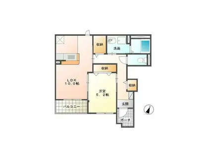 メゾン ド パルフェ(1LDK/1階)の間取り写真