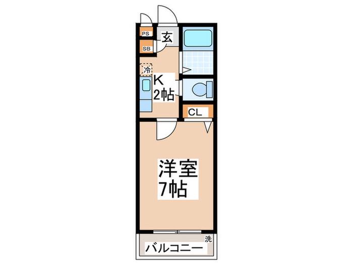 グランエクセル北花田(1K/1階)の間取り写真