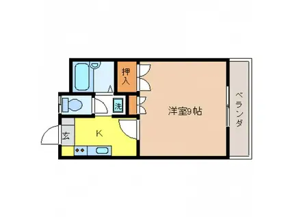 浅原コーポII(1K/3階)の間取り写真