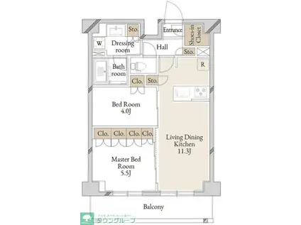 KI-LIGHT KINSHICHO(2LDK/5階)の間取り写真