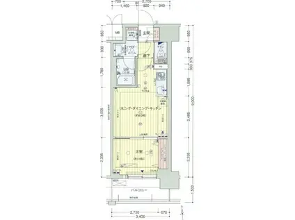 レオンコンフォート本町東III(1LDK/6階)の間取り写真