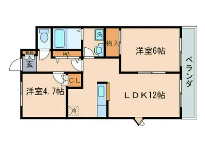ピュアフレンド(2LDK/1階)の間取り写真