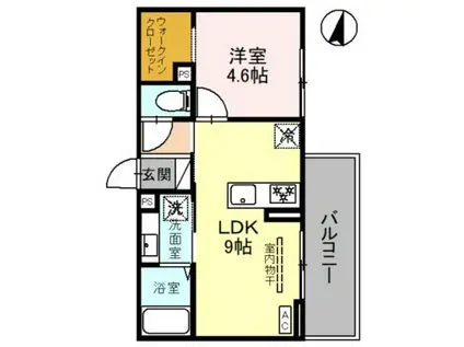 アビオン上賀茂(1LDK/2階)の間取り写真