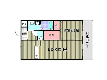 SUNNY(1LDK/2階)の間取り写真