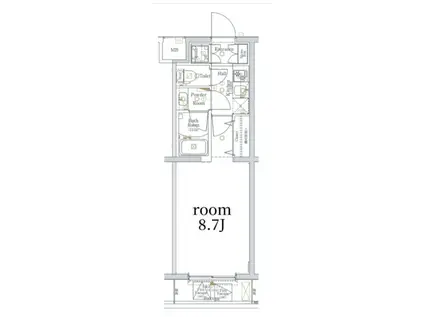 LOG西馬込/ログ西馬込(1K/4階)の間取り写真