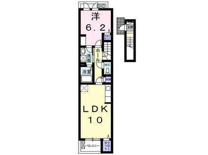 MAISON・PLACIDO(1LDK/2階)の間取り写真