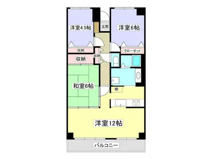 アートピア西ヶ崎(3LDK/3階)の間取り写真