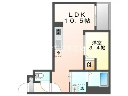 JACK KAMISHIGEHARAII(1LDK/1階)の間取り写真