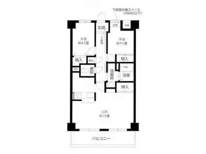 レガートたまプラーザ(2LDK/5階)の間取り写真