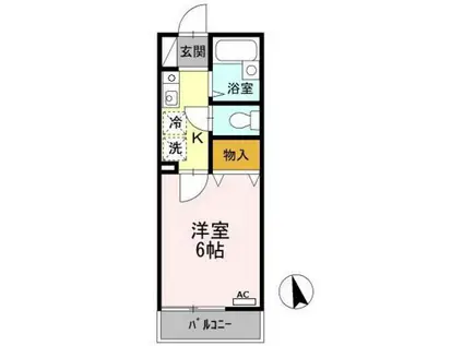 ドエルK(1K/2階)の間取り写真
